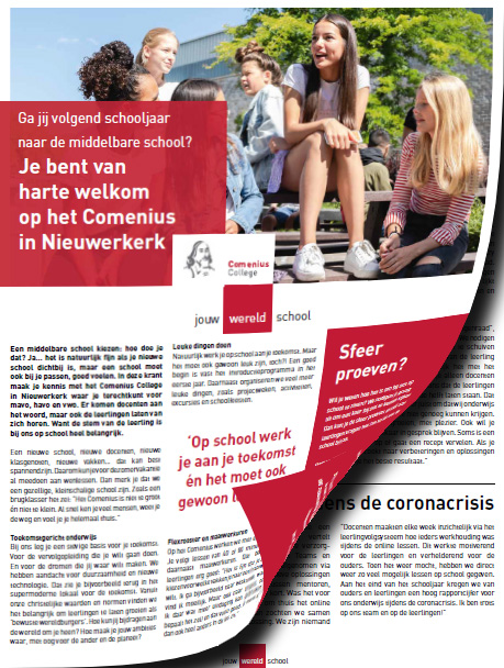 Krant voor leerlingen groep 8 over het Comenius College Nieuwerkerk.