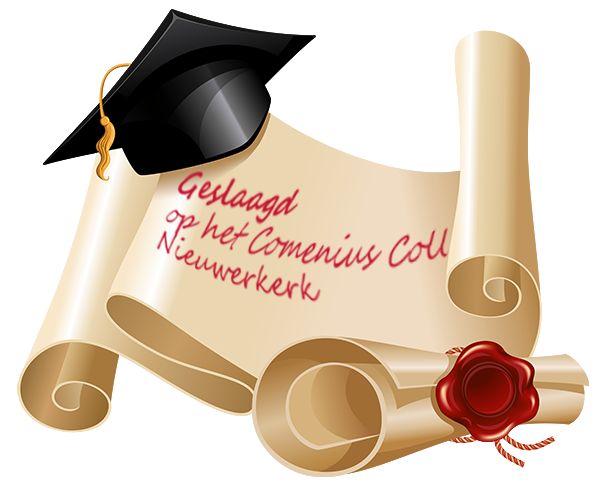 afbeeling: Geslaagd op het Comenius College Nieuwerkerk