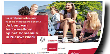 Krant voor leerlingen groep 8 over Comenius College Nieuwerkerk.